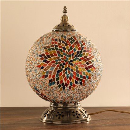 چراغ رومیزی ترکی گلوب موزاییکی کوچک