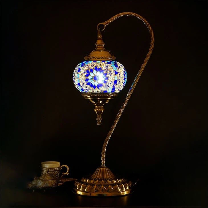 Swan Neck Moroccan Mosaic Desk Lamp